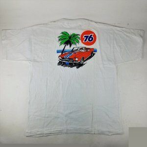 NOS Vintage L Large Single Stitch T-Shirt 76 Oil Ford Mustang Convertible